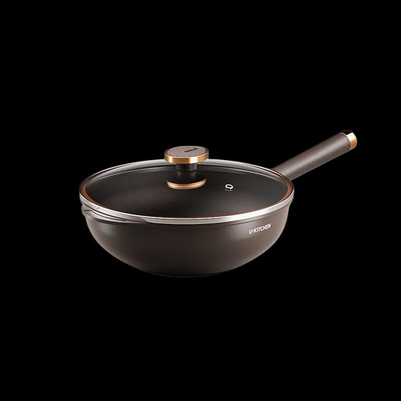 

UKITCHEN Leather Pattern Titanium Non-Stick Wok