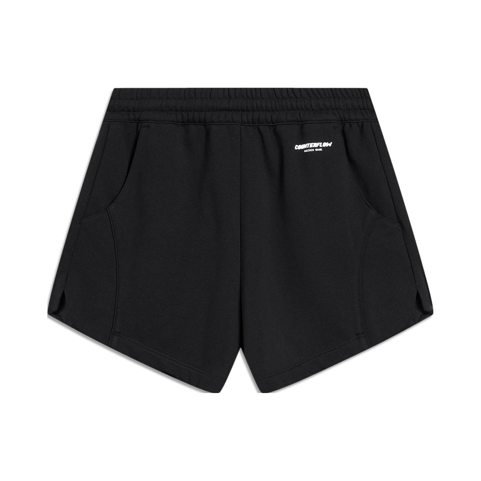 Li Ning X HZW Сотрудничество CF Серия Su Однотонные Спортивные Шорты Женские Шорты Черные AKST728-3 XS