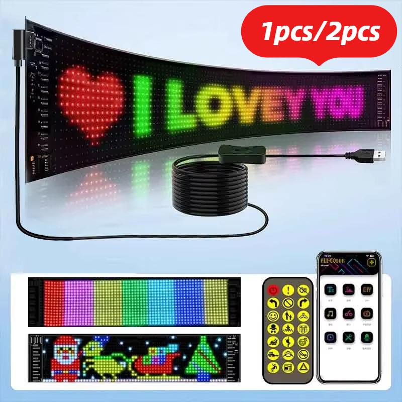 Dynamic Devil's Eye Truck LED Car Sign DIY App Control LED Panel Flexible Display Light Scrolling Advertising Led Eyes for Truck