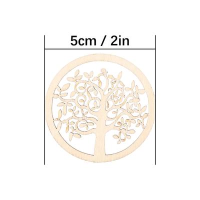 48 Stück Holz Baum des Lebens Strahlenschnitzerei DIY Handarbeiten Feiertagsdekoration Ornamente Handwerk