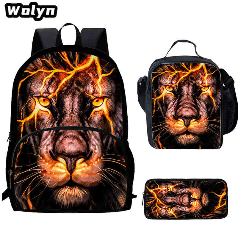 Lion King Schoolbag High Definition Printing Multi-Function Cross-Border Burden Reduction Large Capacity Backpack