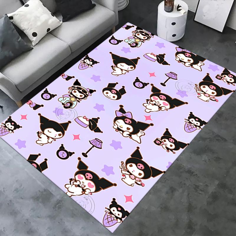Office Rug Kawaii, Characters Anti-Slip Rug, Machine Washable for Living Room, Bedroom, Office, Multiple Sizes, Bedroom Mat, Decorative Mat, Durable M