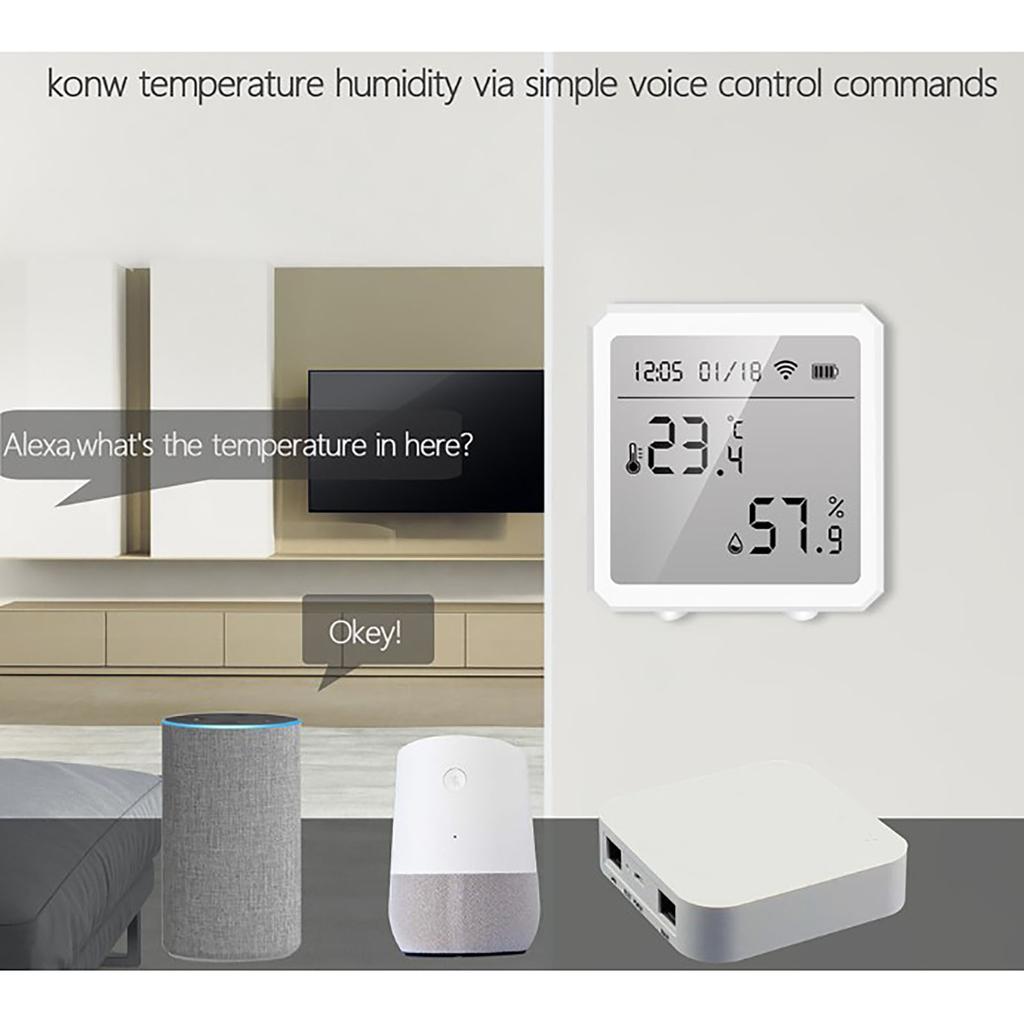 Temperature Humidity Monitor Wifi Sensor Controller Meter Detector LCD Digital Display Electronic Thermometer for Tuya
