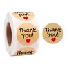 KX4B 500pcs Homemade Thank You Kraft Stickers Round Seal Label for Small Shop Handmade Stationery Decoration
