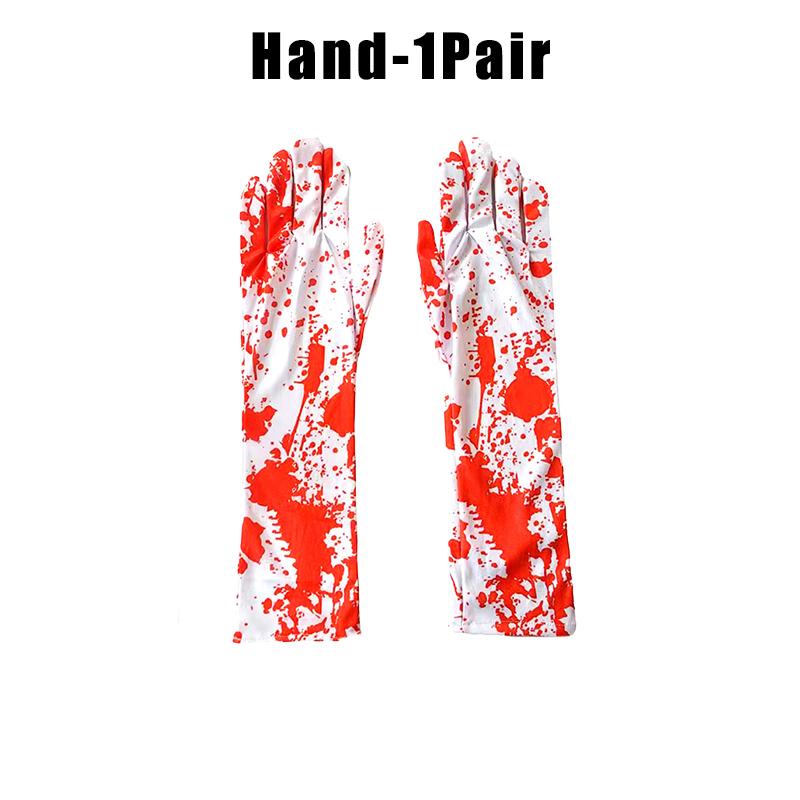 Жуткие перчатки с брызгами крови для Хэллоуина для взрослых, реквизит для макияжа ужасов, жуткий эффект испачканных рук, страшный аксессуар для розыгрыша