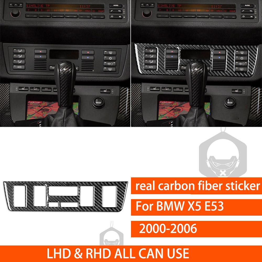 For BMW X5 E53 2000-2006 Center Dashboard Full Set Kit Trim Cover Tuning Real Carbon Fiber Sticker Car Interior Accessories