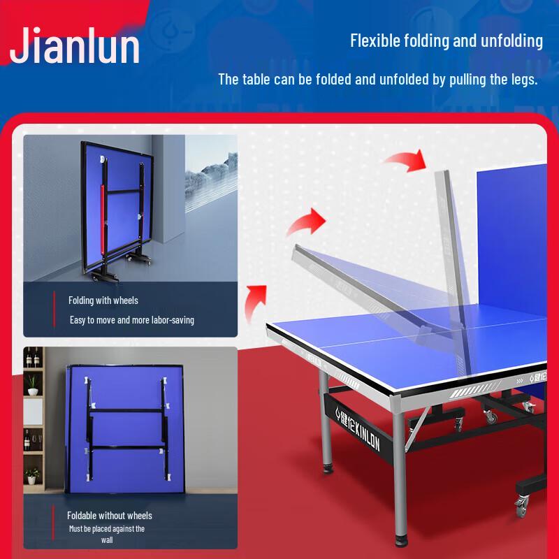 JEEANLEAN Indoor Foldable 25mm Ping Pong Table