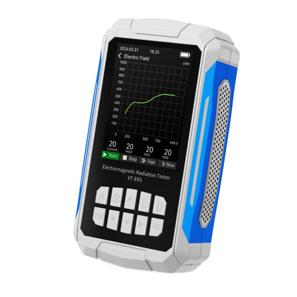 Electromagnetic Field Radiation Detector 2.8in   Color Display Rechargeable 5 in 1 Radiation Dosimeter