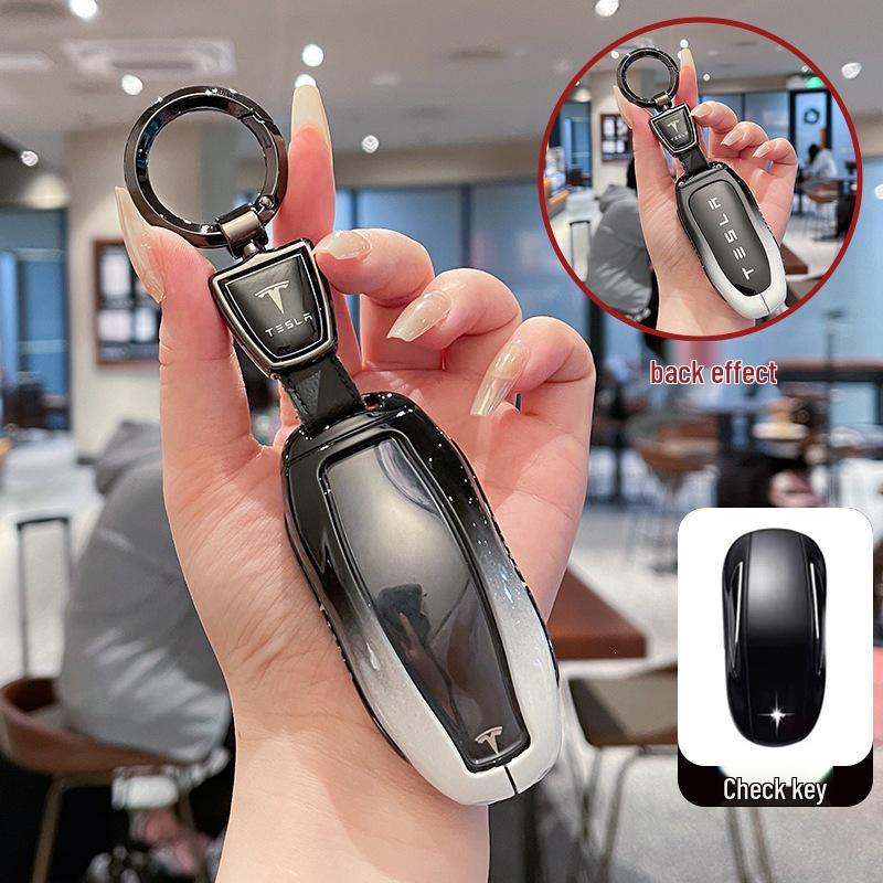 Tesla Schlüsselhülle für Model 3/Y/S/X - Metallgehäuse mit Schnalle, Unisex