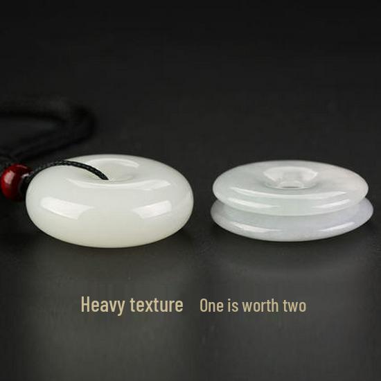 Certified Unisex Hetian Jade Ping'an Pendant
