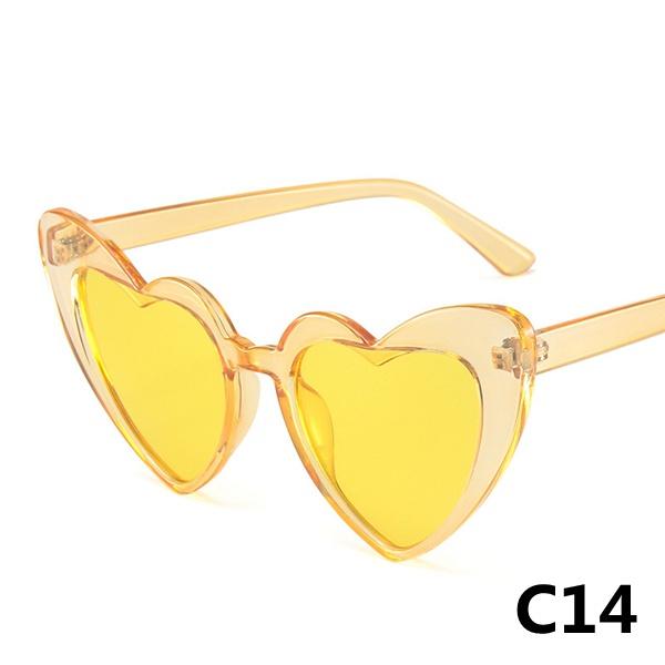 

14 кольорів Сонцезахисні окуляри у формі серця Жіночі сонцезахисні окуляри «Котяче око» Жіночі ретро Любовні окуляри у формі серця Жіночі Захист UV400 C14