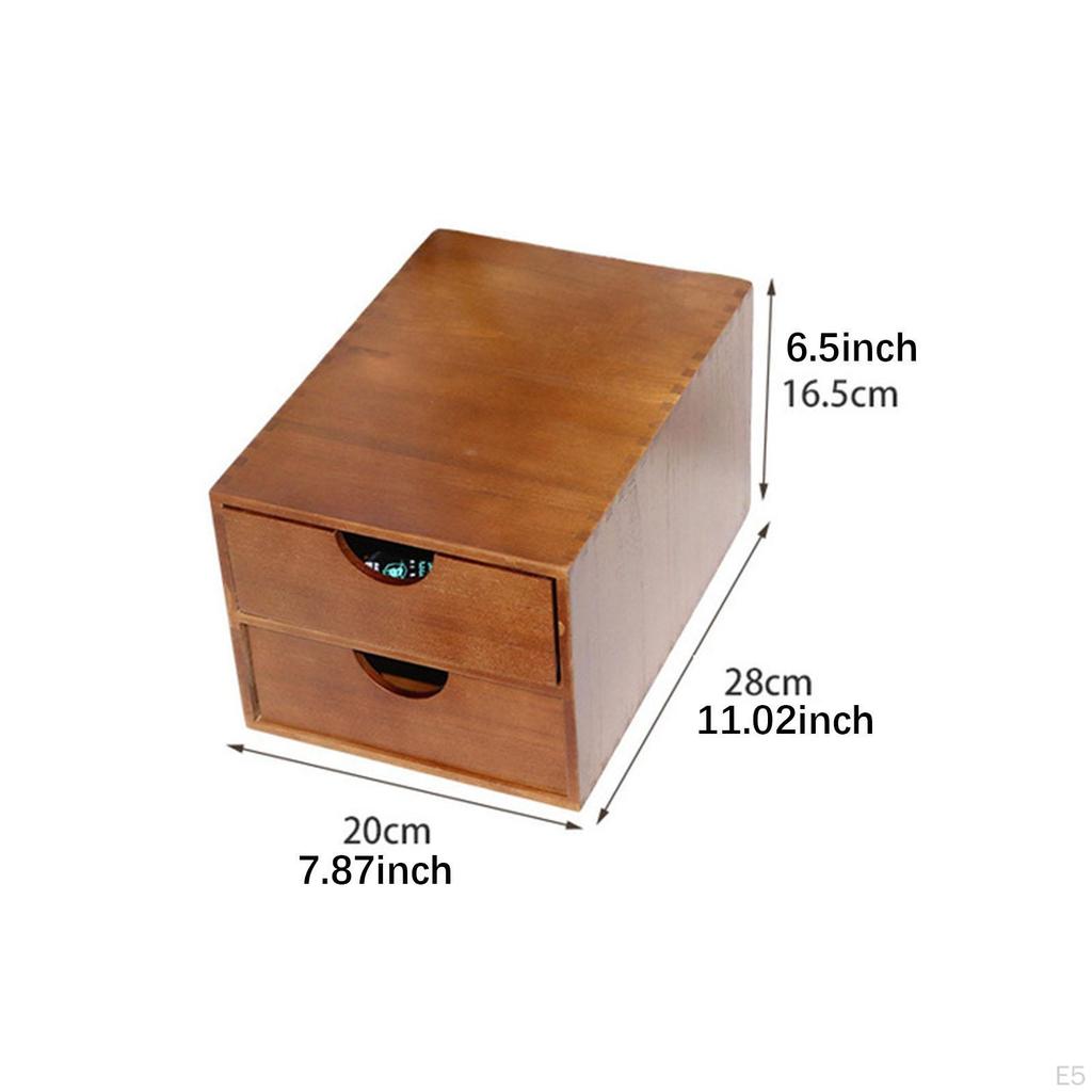 Coffee Storage Drawer Compact Wooden Machine Stand
