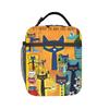 Pete the Cat Cartoon Insulated Lunch Bag Cooler Bag Reusable,Meal Container Cool Cat Leakproof Tote Lunch Box Food Bag