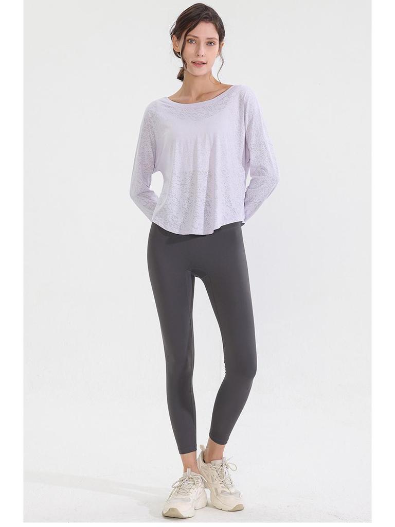 Women's Long Sleeve Quick-Dry Yoga Top - Athletic Fit for Spring & Autumn