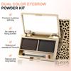 Boobeen Eyebrow Powder Waterproof Eyebrow Palette Definer Filler Eyebrow Color Shapes Brows Mirror Brush Included Kit, 2-Color Makeup, & Brows,