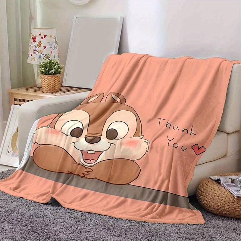 

1pc,Thank You Cute Chipmunk Throw Blanket Soft & Cozy Fleece Blanket for Home Decor, Couch Cover, Travel 80cmx120cm