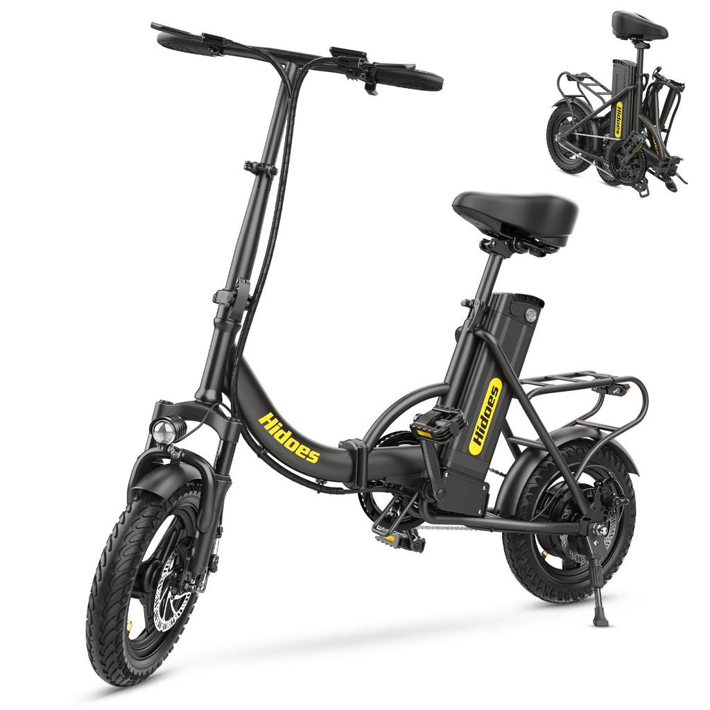 Hidoes HD- C5 Stadttaugliches faltbares E-Bike 250W Motor 36V10.4Ah Akku 25KM/H Höchstgeschwindigkeit 14 Zoll Offroad-Reifen 120kg Zuladung Unisex Elektrofahrrad