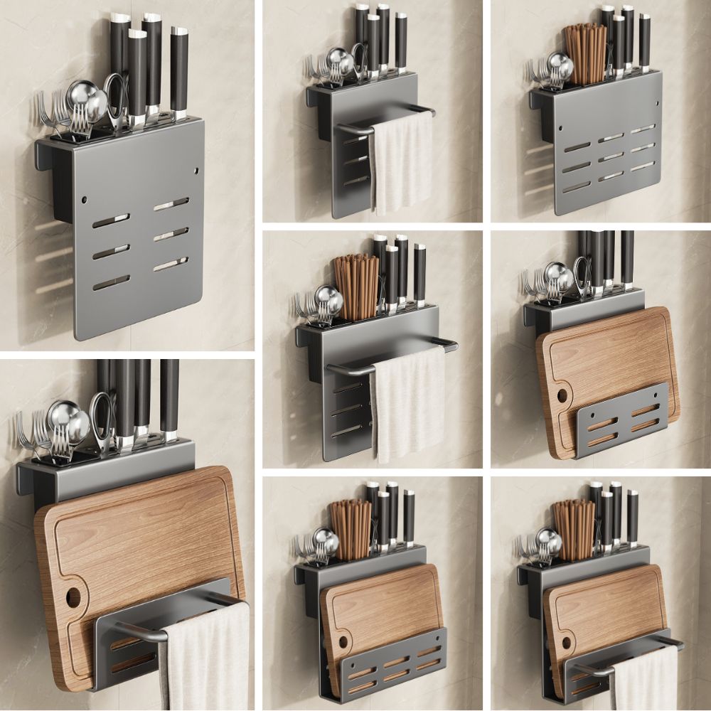 Carbon Steel Cutting Board Rack Heavy Duty Wall-Mounted Holder Kitchen Storage Rack Indoor Use