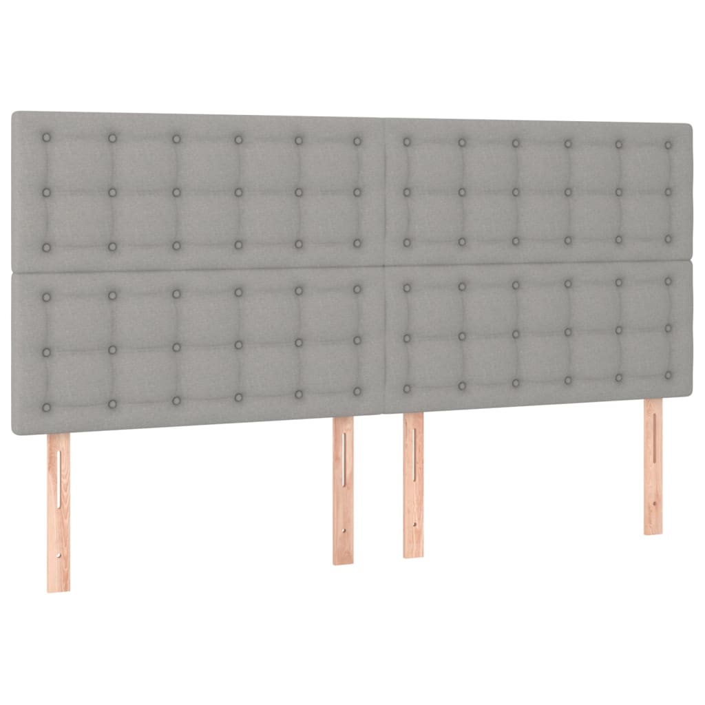 Bed Frame with Headboard Light Grey 180 x 200 cm Fabric