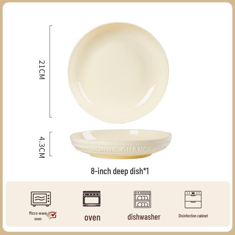 French Cream Style Underglaze Ceramic Bowl Set (2025), Including Rice Bowl, Plate, and Chopsticks.
