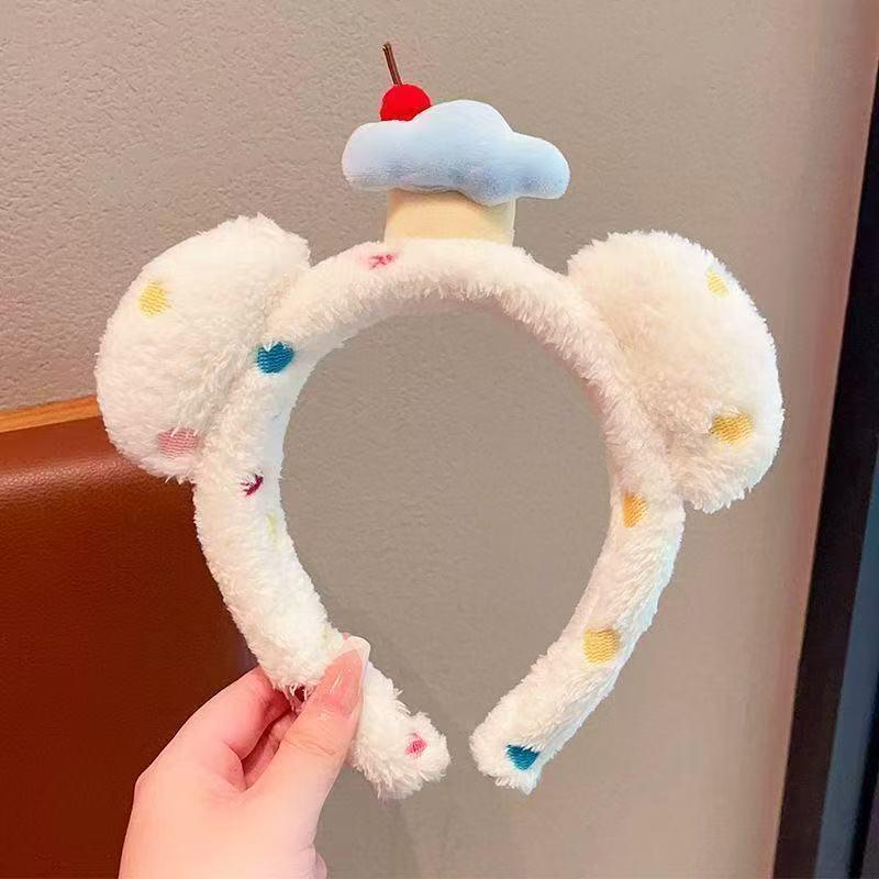 Cute Cartoon Plush Headband & Hair Clip for Face Washing and Masks - Fun Hair Accessory for Kids & Women