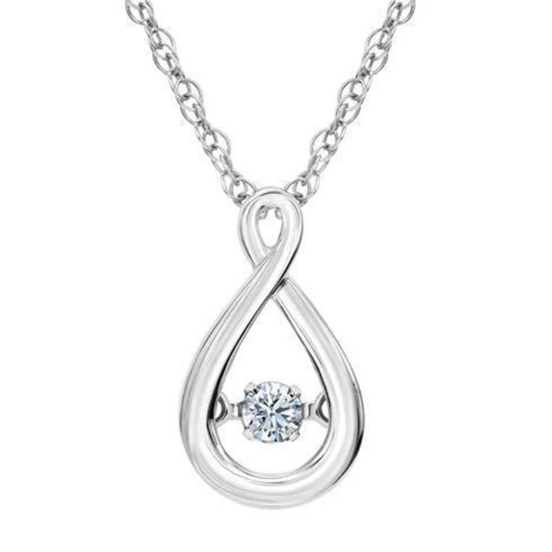 Minimalist Infinity Loop Moving Stone Dainty Women Clavicle Chain