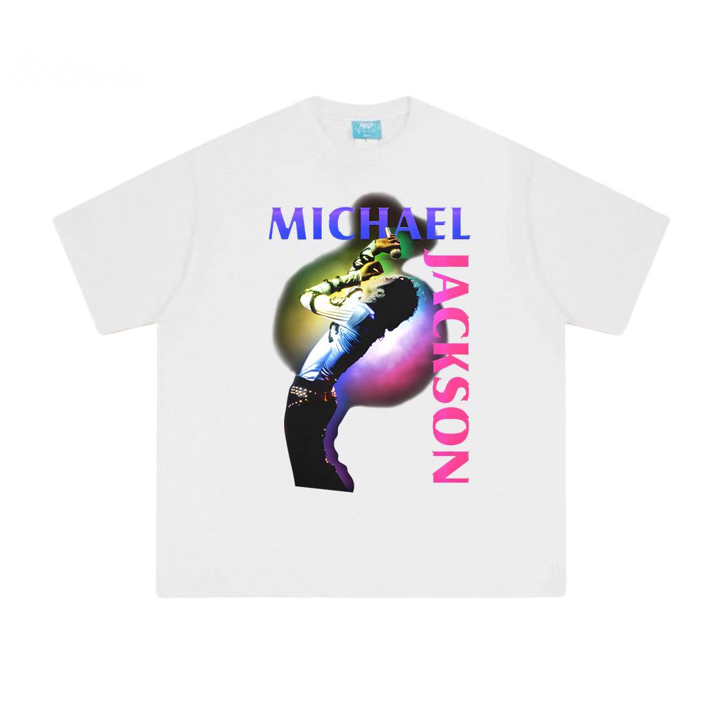 Michael Jackson Color Spotlight Black Tee Summer Hip HopTee-shirt Sleeve Korean 100%Cotton High Quality Clothing Female/Male summer Tops Band T-shirt