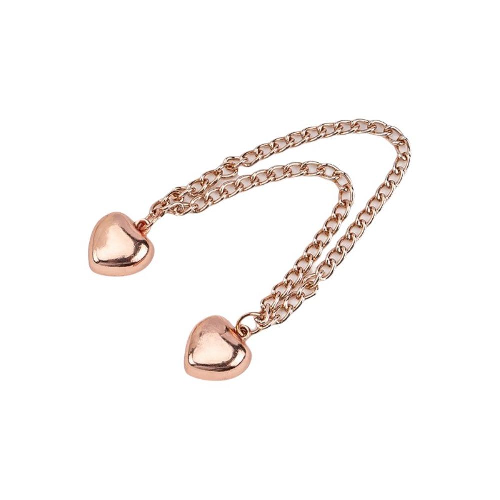 

10PCS Detachable Magnetic Clothing Clip Multi-Function Heart-shaped Chain Magnetic Buckle Metal Nail Free Magnet Pin Cuff Fixing розового золота