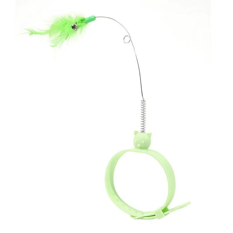 

Новый ошейник Self-hi палка-дразнилка для кошек Съемный интерактивный пояс с перьями Колокольчик Игрушка для кошек Палка-дразнилка для кошек Self-hi