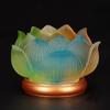 Glass Lotus Candlestick Buddha Hall Candlestick Temple Candle Holder Pray for Auspiciousness No Candles Included Home Decoration