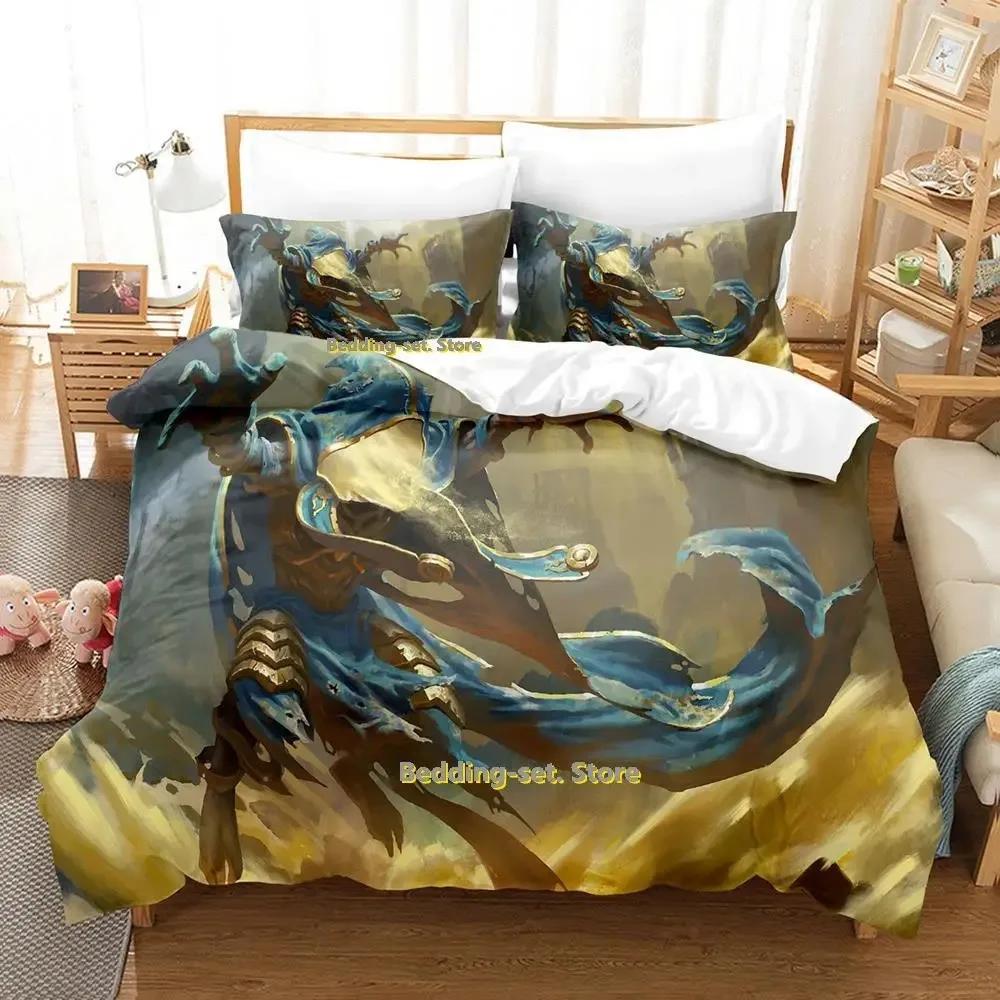Hip Hop Game Wizard Bedding Set Cartoon Anime Three-Piece Set Adult Kid Bedroom Duvetcover Sets 3D Kawaii Wizard Lit Enfant