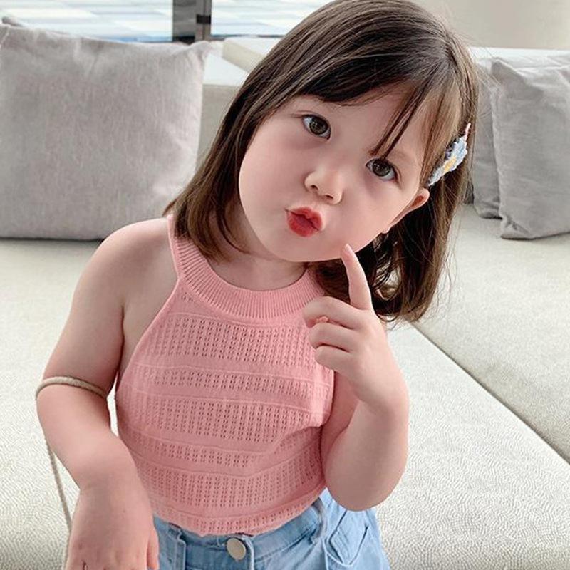 Children Girls Suspender vests Summer Cotton Sleeveless tanks Children Girls Summer Sling Baby Children Girls Vest