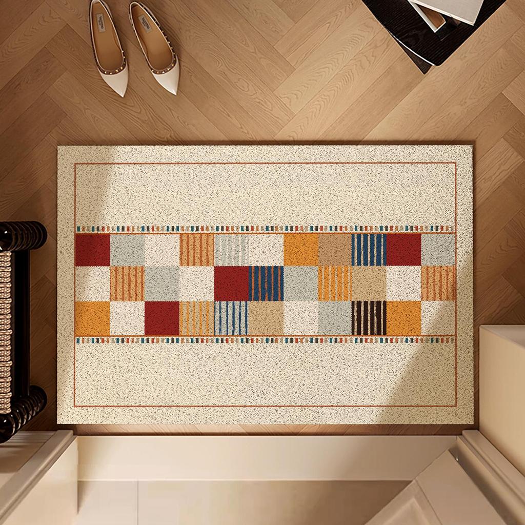 High-End American Style Entrance Door Mat - Silk Loop, Wear-Resistant, Non-Slip, Mud & Dust Removing