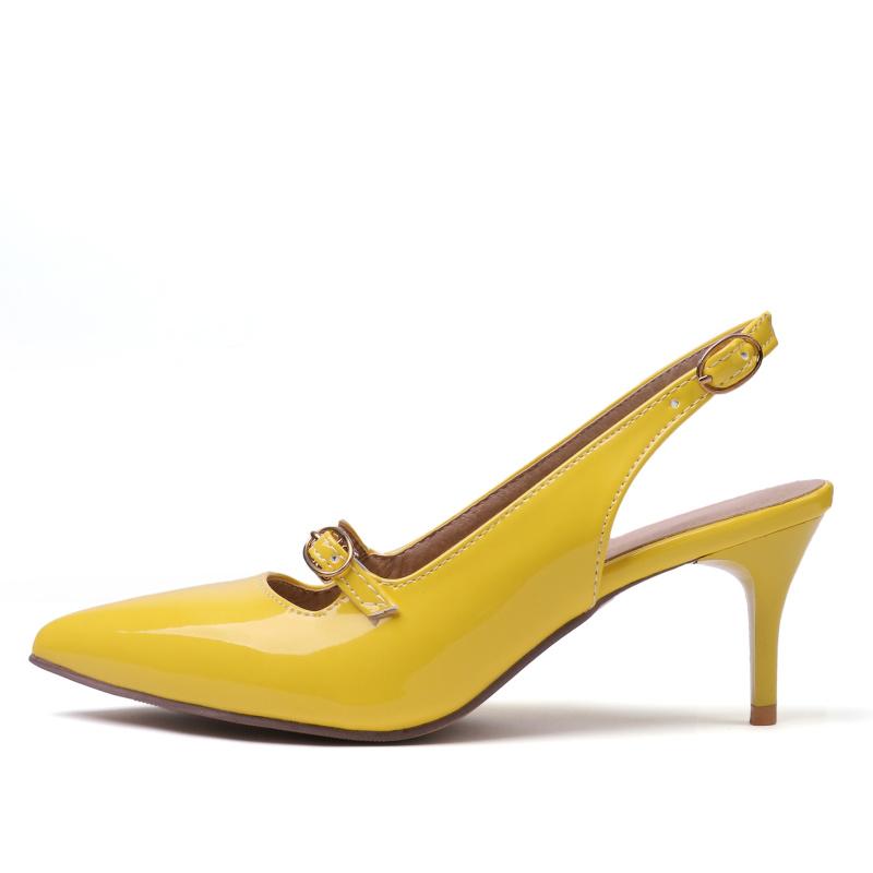 Letní dámské sandály Velká velikost 45 Červené Nude Podpatky Lodičky Módní Špičaté Slingback Nazouváky Párty Kancelář Svatba Boty Dámské