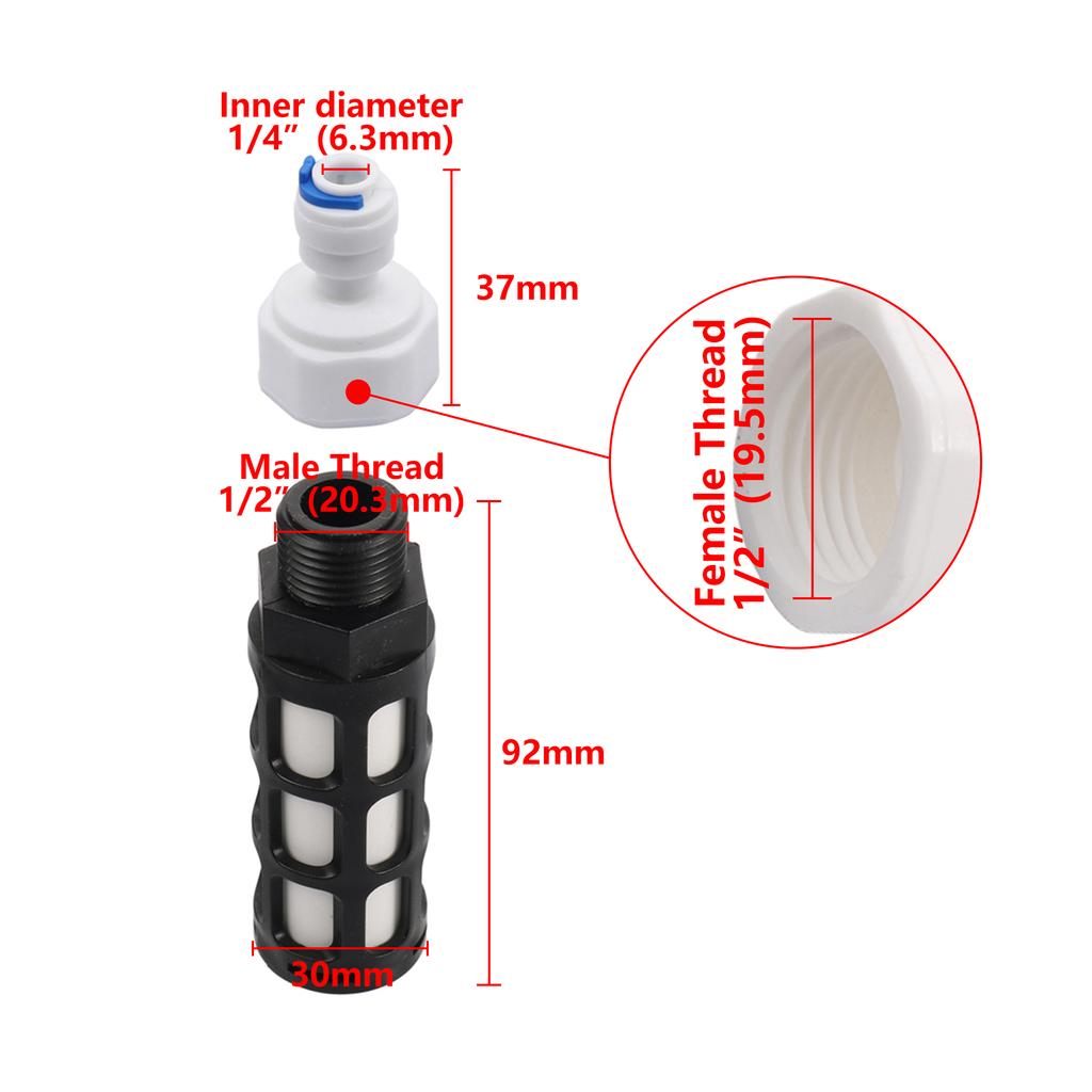 1/4" Garden Micro Water Filter Stainless Steel Mesh 40 Micron Filter 9.52mm Quick Slip Fitting Garden Irrigation Hose Filter