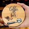 Reusable Wooden Table Coasters 6Pcs Wood for Drinks, Heat Resistant Drink Mat, Anti-slip Round Drinks Mats Dining Room, Coffee And Office Desktop