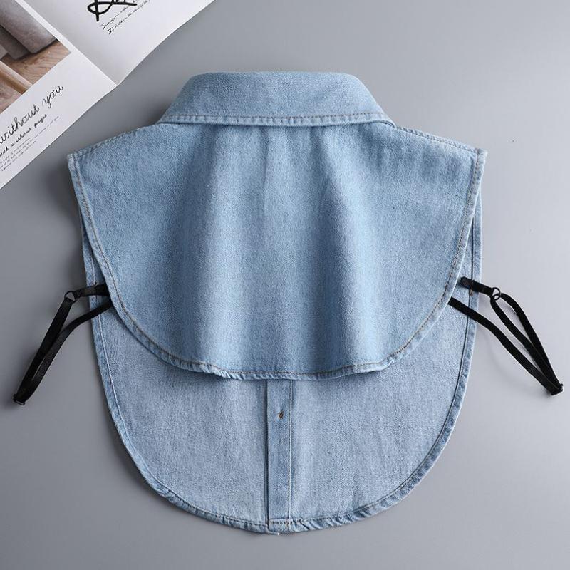 Retro Denim Fake Collar Versatile Pure Cotton Fake Collar Autumn Season Sweater Decorative Collar Korean Version Versatile Lining Collar