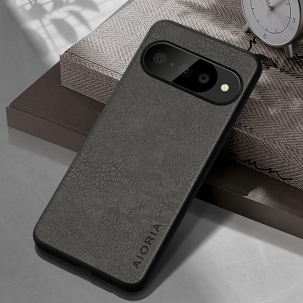 Phone Case: Luxury Retro Synthetic Leather Phone Case for Google Pixel 10 Pro XL 10A Matte Soft Bumper Hard Back Cover Fashion Protective Case