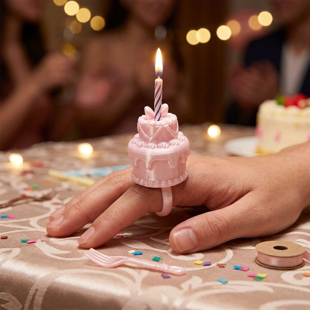 Plastic Cake Ring Candle Holder Silk Finish Birthday Cake Ring Topper Anniversary