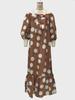 European American Style Off Shoulder Polka Dot Bohemian Maxi Dress