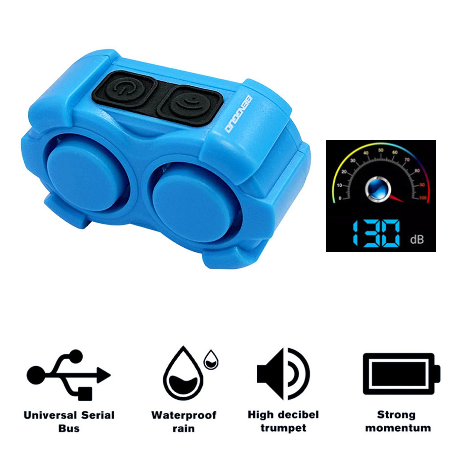 

Взрослые перезаряжаемые горные велосипедные звонки супер громкие регулируемый угол с клаксоном для езды на работу шоссейный велосипедист синий