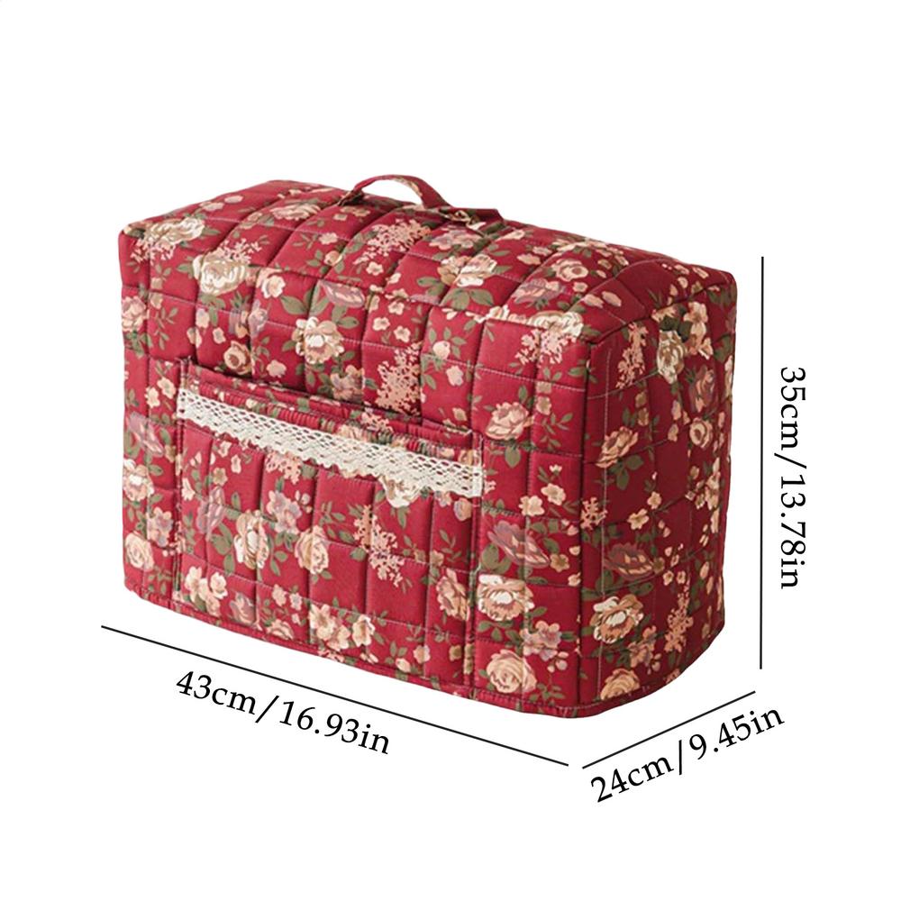 Nähmaschinenabdeckungen Blumenmuster Staubbeutel mit Griff und Tasche Schutzhülle für Nähmaschinen für Reisen Waschküche Heimwerken