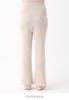 Maternity Rib Knit Flare Maternity Loose Off Beige 10024470 [ANGELIEBE] Pants, Pants, Prenatal, Postnatal, Clothes, L,