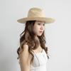 Spring and summer new fashion casual metal belt big eaves raffia jazz hat outdoor beach sunscreen shading straw hat