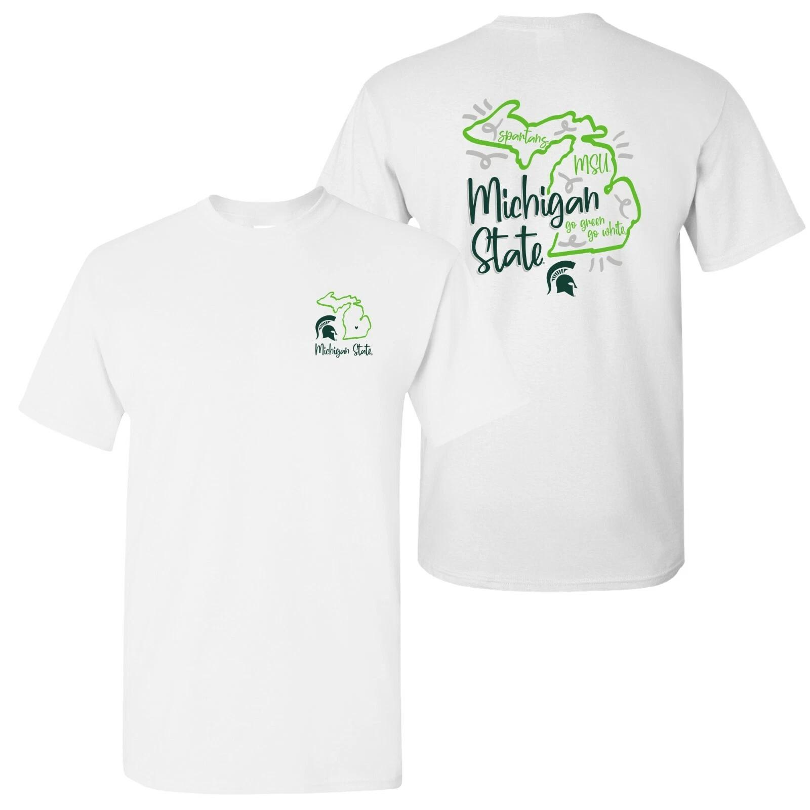Michigan State Spartans Playful Sketch T Shirt - White L
