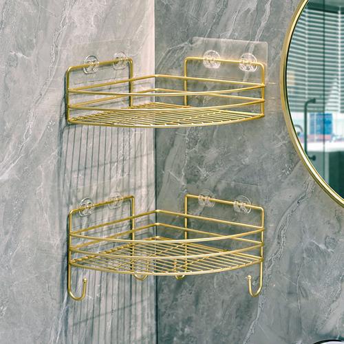 Golden Bathroom Triangle Storage Rack Corner Wall Mounted Washbasin Bathroom Storage Rack Bathroom Accessories Corner Shelf