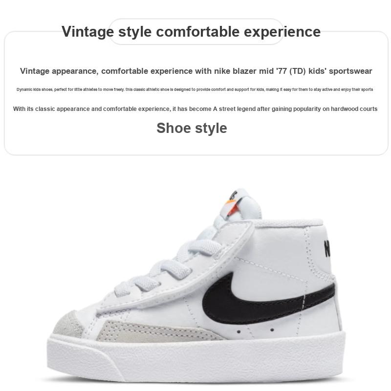 New Nike Blazer Mid 77 White Black TD DA4088-100
