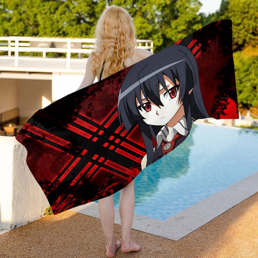 A-AkameS Ga Kill Cartoon Anime Microfiber Blanket Drying Beach Towels Oversized Printing Super Absorbent Pool Towel Blanket