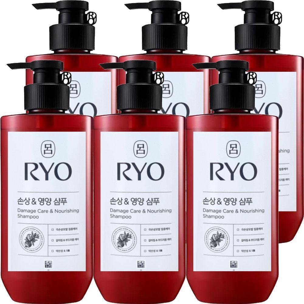 Ryeo Hamvit Damage & Nourishing Selection Shampoo 400ml x 6 pcs Hair Loss Care Shampoo Improves tangled damaged hair 6 pcs