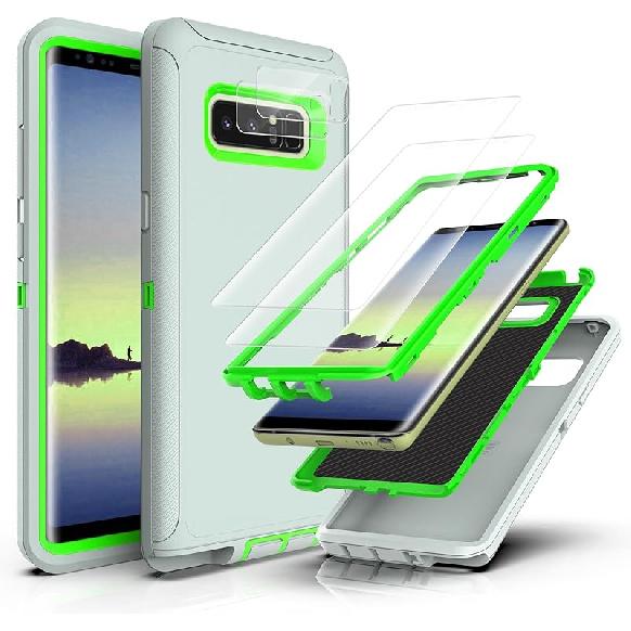 YmhxcY Case Compatible with Galaxy Note 8,Drop 3 Layer Durable Cover (No Screen Protector) Solid Rubber Case / 16ft Test Clear Case-Transparent